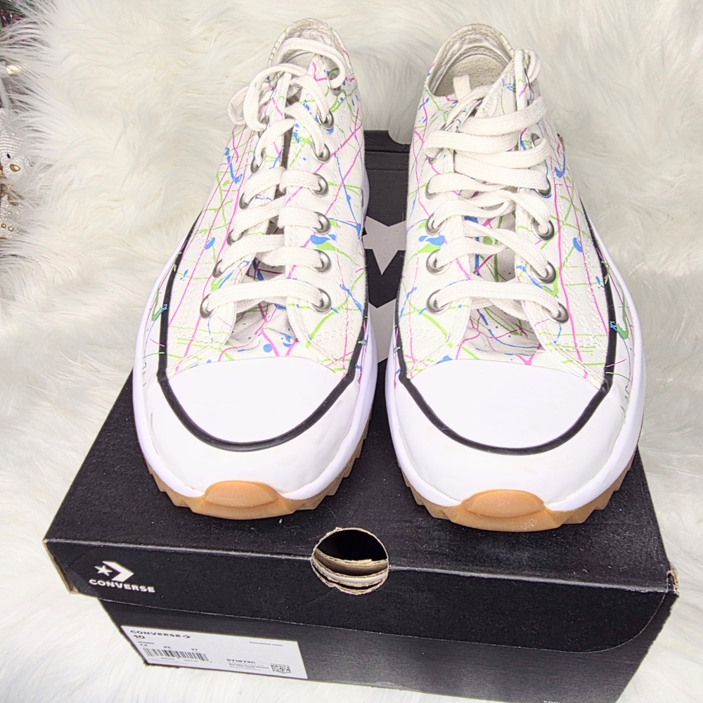 Converse Multicolor Paint Splash  Sneakers EUC Size 10 Like New